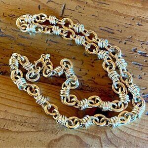 Bellezza Italian Goldtone Chain Link 32” Necklace